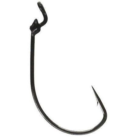Mustad Ultrapoint GripPin Kvd Wormhook, Size 40 Needle Point, Extra Wide Gap, Ringed Eye, Black Nickel 5PK 38101NP-BN-4/0-5U